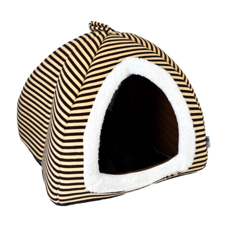 Cama para mascotas tipo casa diseño de rayas Cama para mascotas tipo casa diseño de rayas
