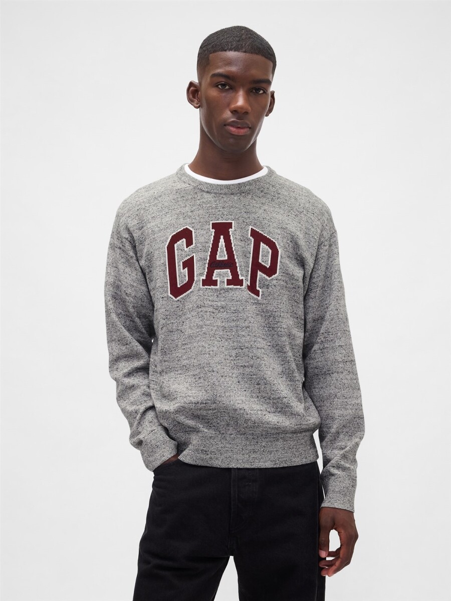 Buzo Logo Gap Hombre - B10 Grey Heather 