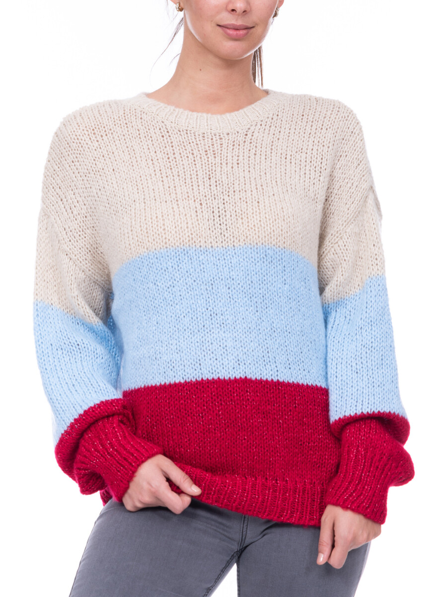 Sweater rayado - rojo 