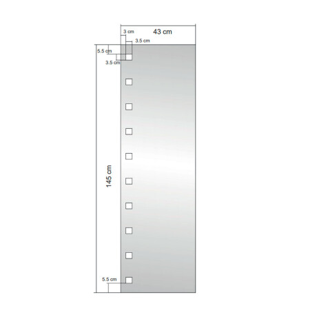 ESPEJO ANTICORROSION PARA BAÑO 145X43 AQUALIA 000