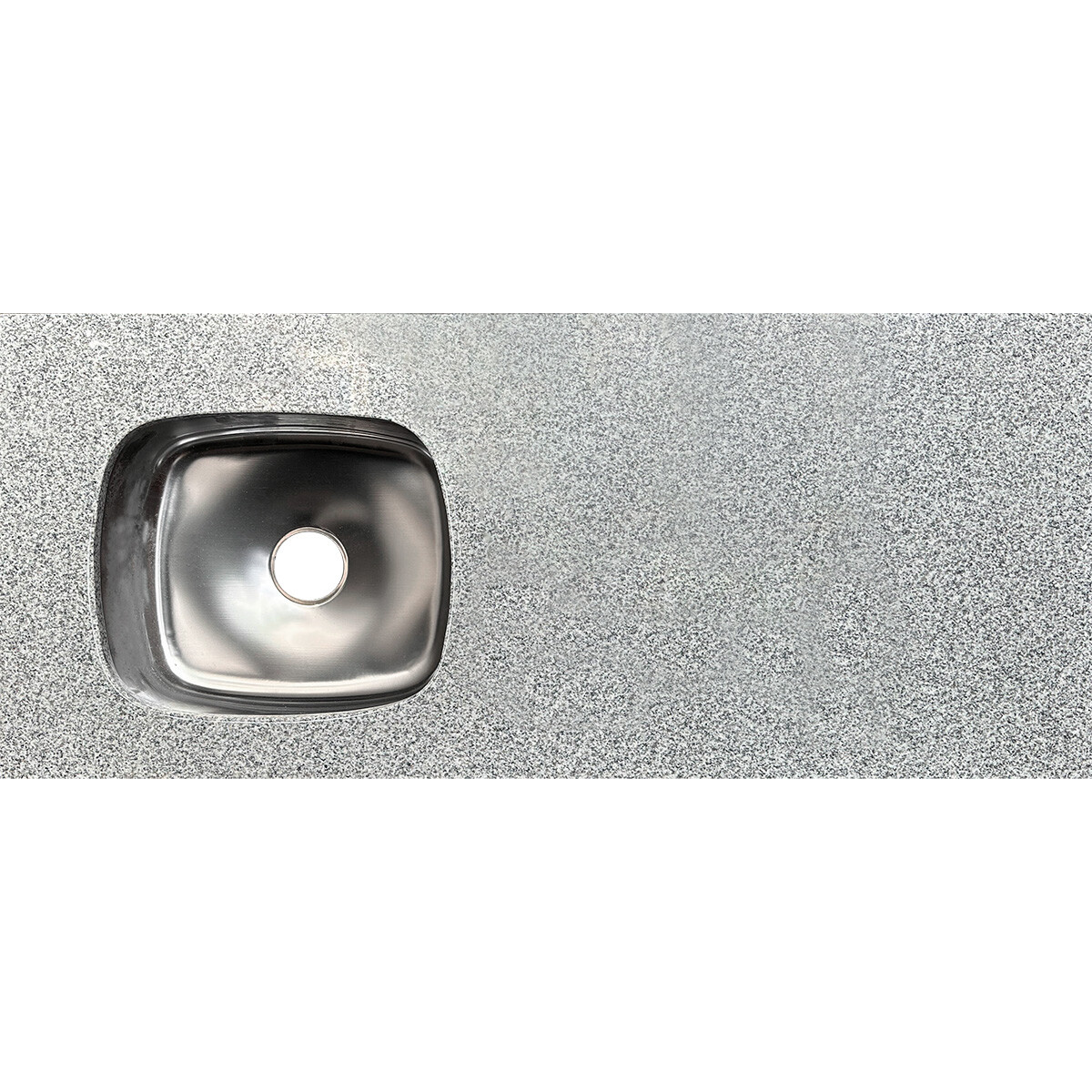 Mesada De Granito Gris Mara Con Pileta Izquierda Sin Hueco Para Grifería / 122x52 Cm 
