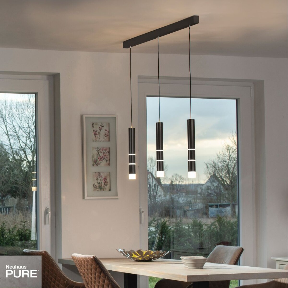 Colgante led rotativo tubular triple 7 posiciones de luz 3000K 30W 