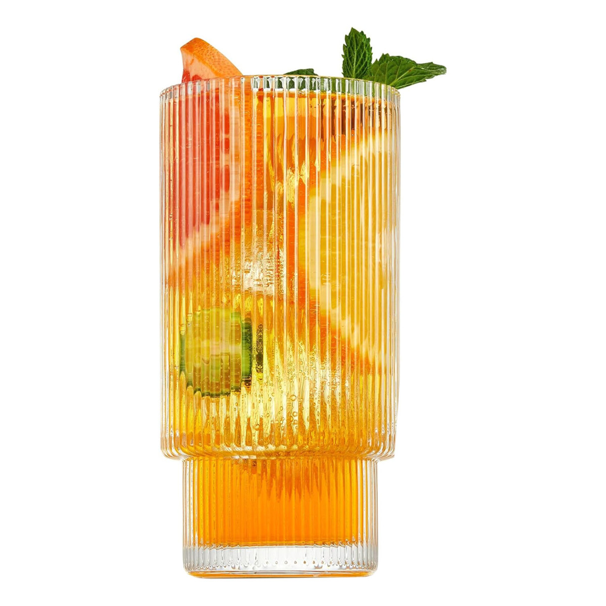 Vaso Line de 380Ml para Agua Refresco Bebidas en Vidrio - Transparente 