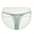Tanga Colaless Ajustable De Encaje Verde