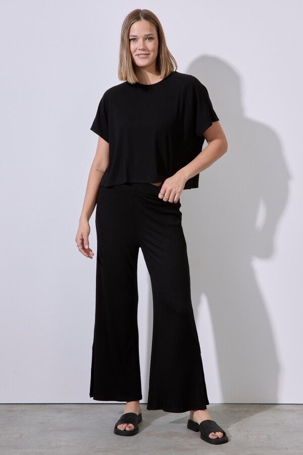 Pantalon Rib NEGRO