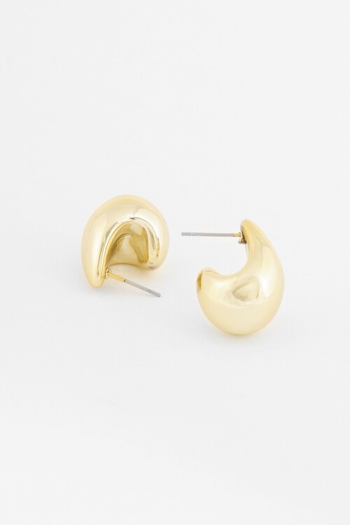 Aros gota bold dorado