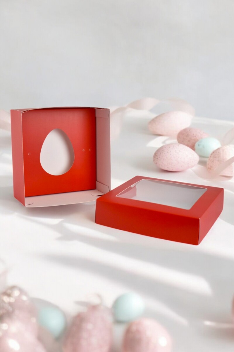 Caja 20x20x9,5 c/visor. - ROJO 