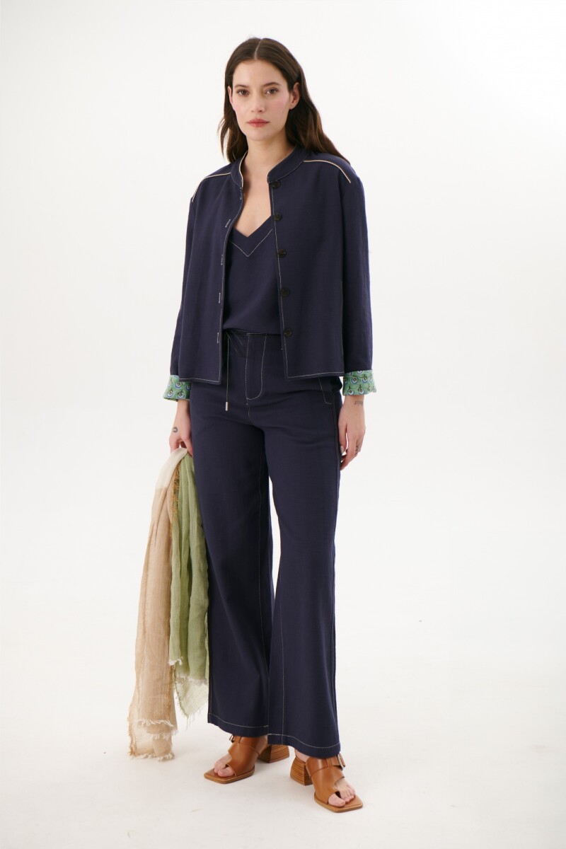 PANTALON LINO ART AZUL