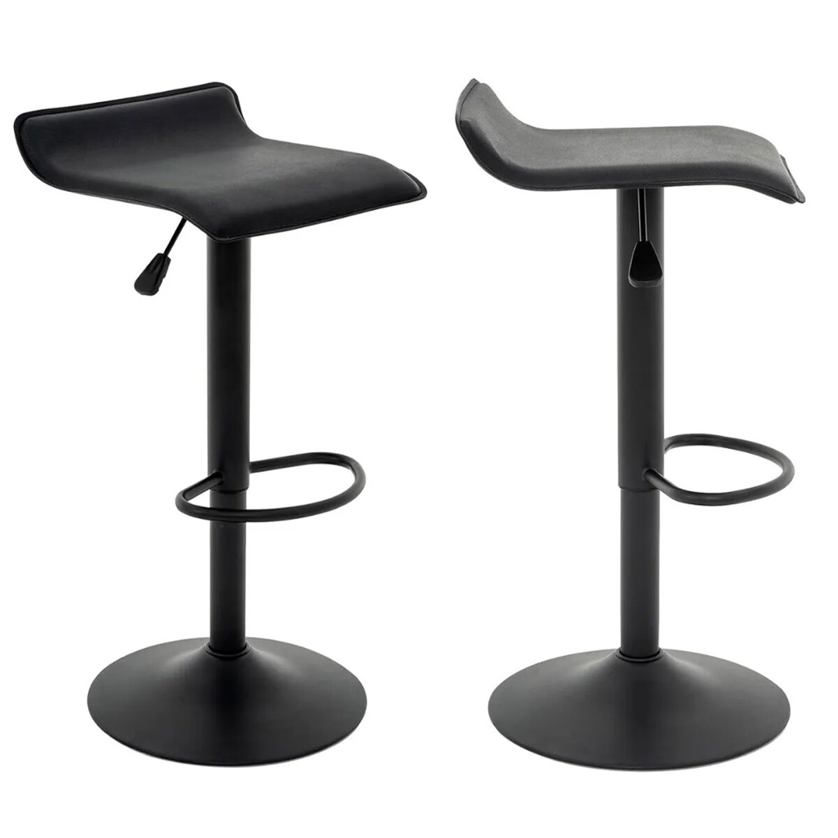 Butaca ecocuero con base negra promo x2 - Negro 