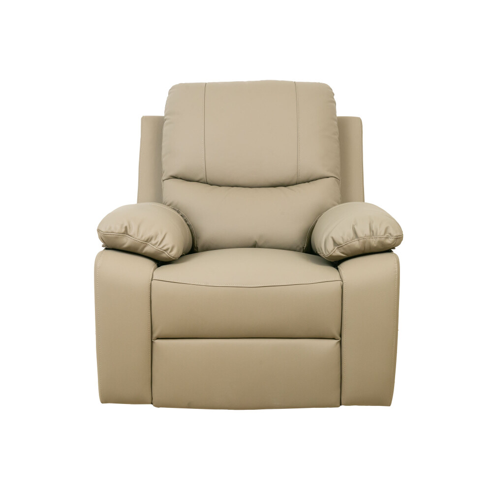 RECLINER MANUAL 1 CUERPO CUERO MARRON LINA TAUPE