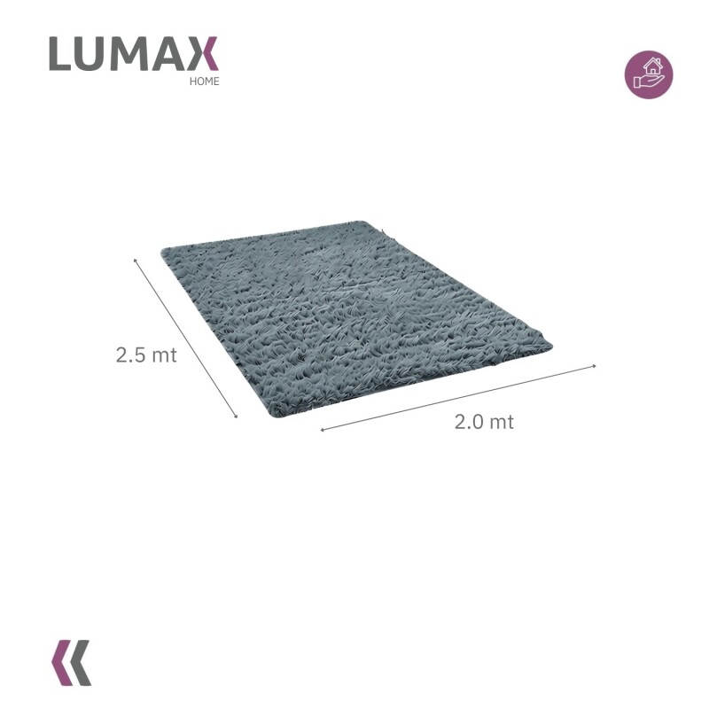 Alfombra Peluda Shaggy de 2.0 x 2.5 m Azul Piedra