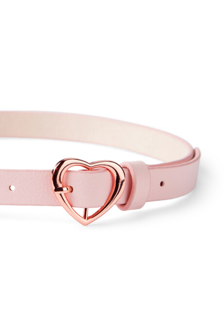 Cinturón hebilla corazón, rosado Sin color
