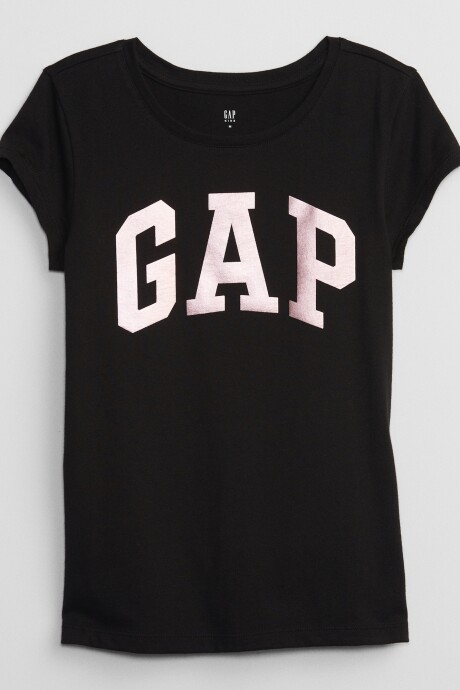 Remera Logo Gap Con Brillantina Niña Black 19