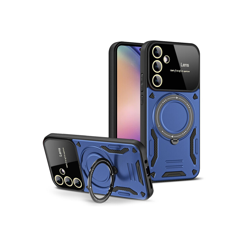 Protector Para Samsung Galaxy A55 Anillo Magsafe Azul Protector Para Samsung Galaxy A55 Anillo Magsafe Azul