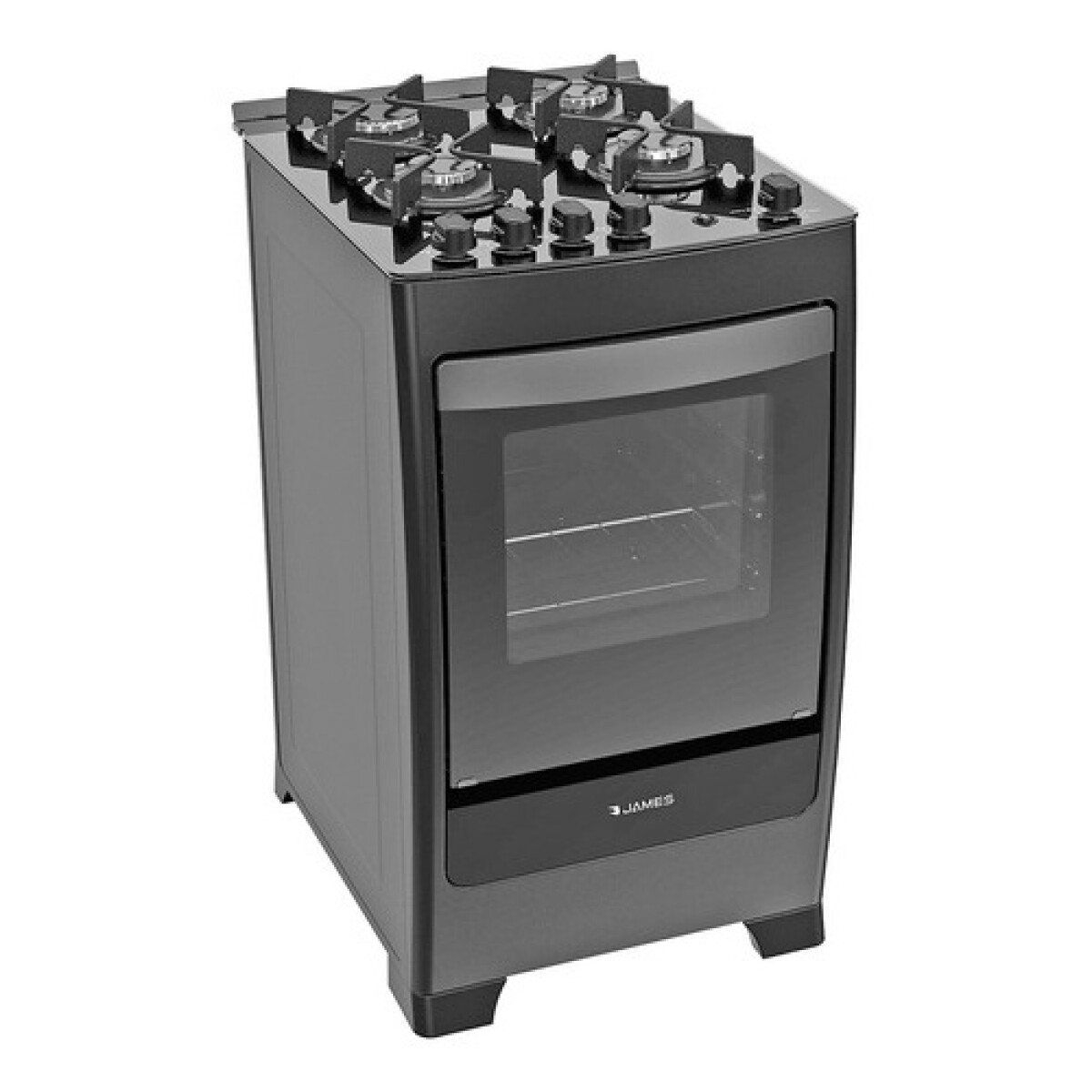 Cocina a gas James horno enlozado 4 hornallas Top Control - Negra 
