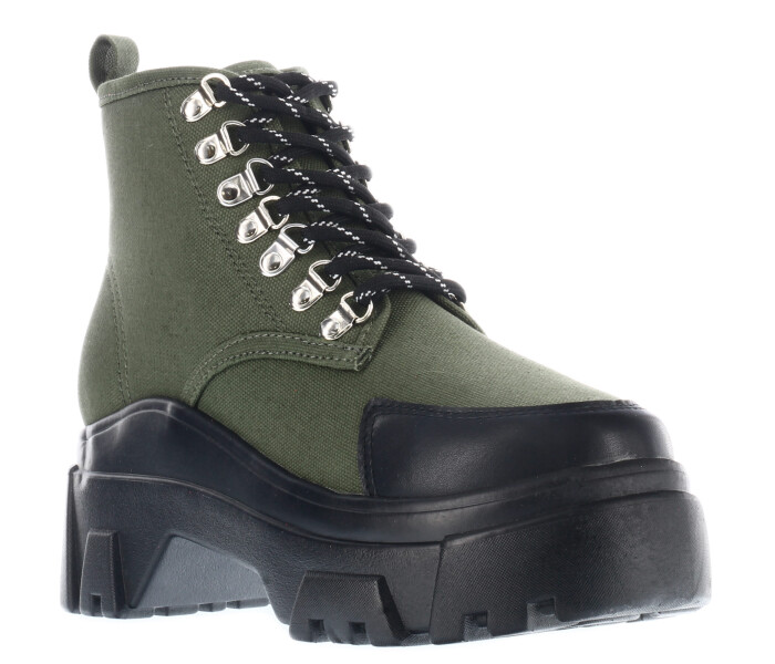 Bota LAGOA acordonada de canvas Olive