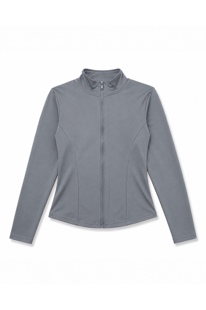 Campera Dama elastizada con dedal Gris