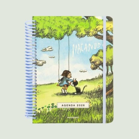 AGENDA MONOBLOCK MACANUDO A5 SEMANAL ANILLADA 2026 - HAMACA AGENDA MONOBLOCK MACANUDO A5 SEMANAL ANILLADA 2026 - HAMACA