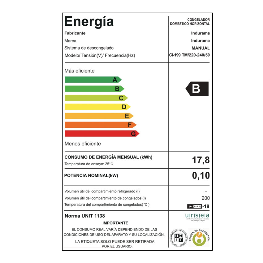 Freezer Horizontal Indurama 200 Lt Freezer Horizontal Indurama 200 Lt