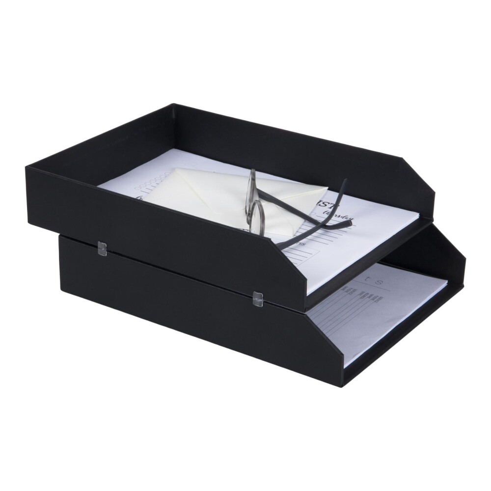 SET 2 BANDEJAS ESCRITORIO POLIESTER NEGRO HAKAN