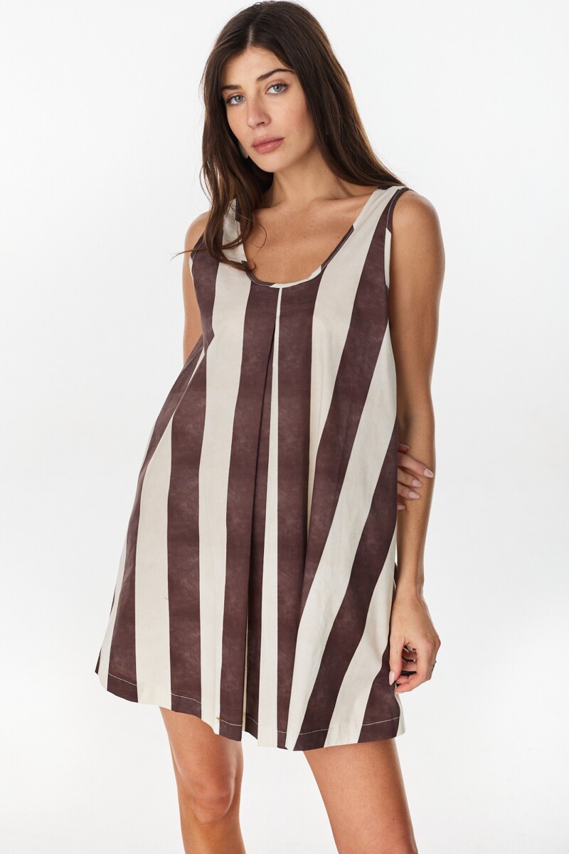 Vestido Drum Chocolate/Crudo