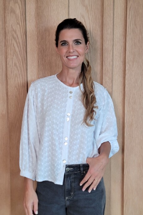 Camisa Melón Broderie flor