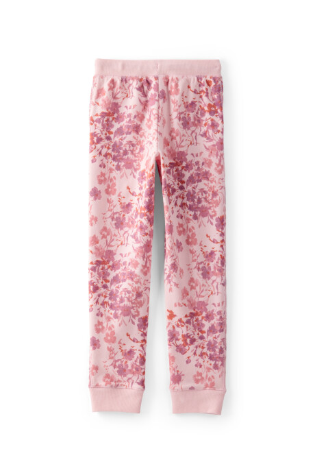 Pantalón de algodón, rosado, diseño floral Sin color