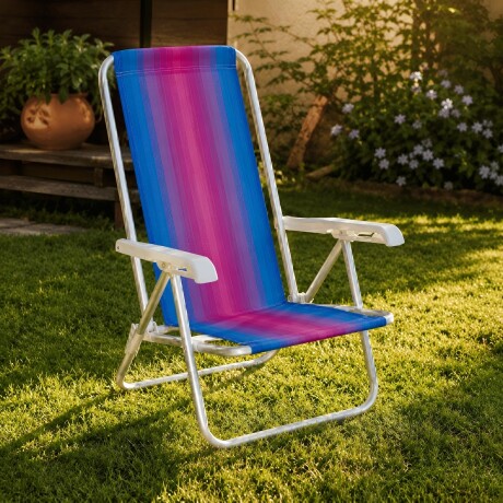 Silla reclinable 4 posiciones aluminio ROSA