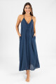 Vestido desflecado toscana Dark night solid