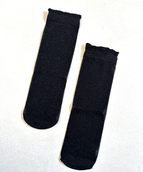 MEDIAS CORTAS LUREX NEGRAS