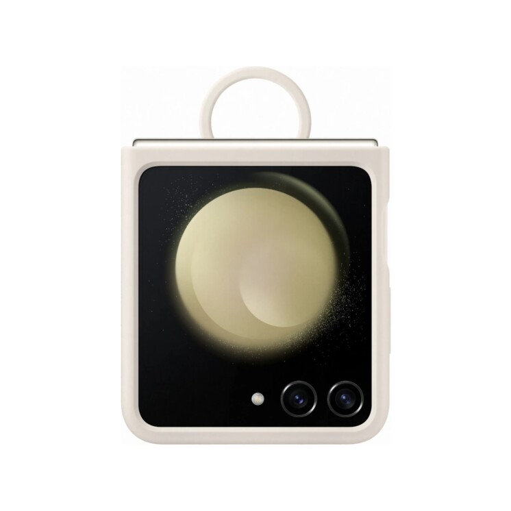 Funda Samsung Silicone Case con Anillo para Galaxy Z Flip5 Cream