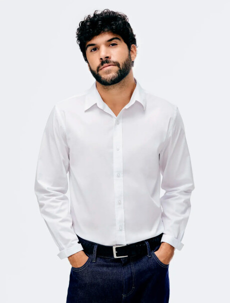 CAMISA MANGA LARGA SUPER SLIM BLANCO