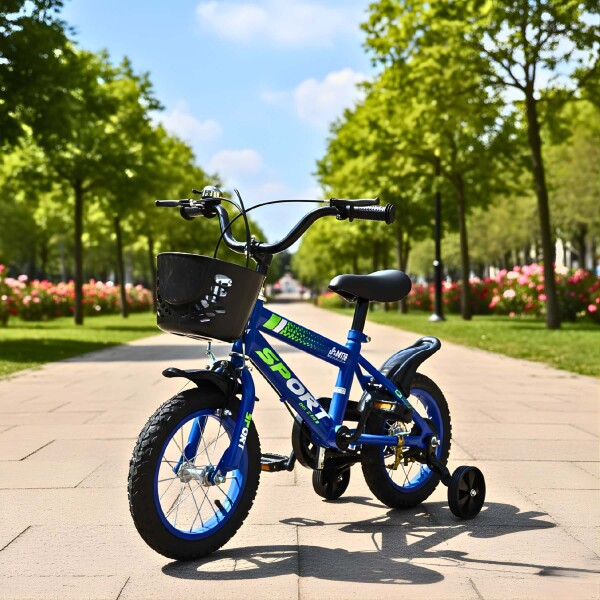 Bicicleta Infantil Sport Rod 12 Canasto Rueditas Guardabarros Azul 1