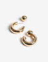 Aros Argollas Metal Argollas Metálicas Con Esfera - Dorado