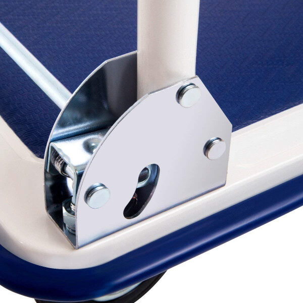 Carro Carrito Carga Plegable Plataforma Ruedas 150 Kg Color Blanco Azul