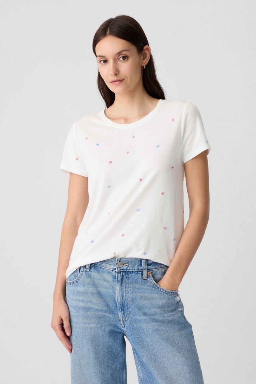 Remera Gráfico Cuello Redondo Mujer Multi Stars