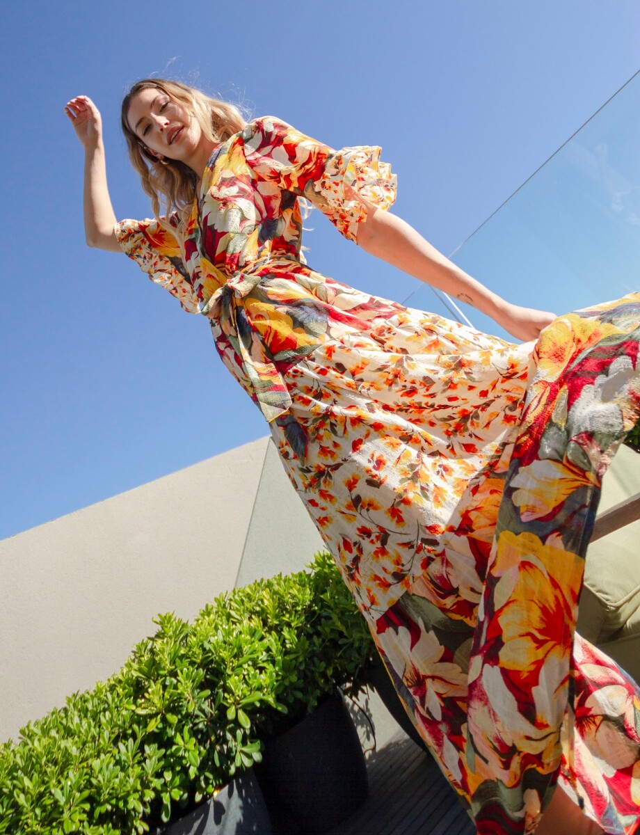 Vestido Maxi Printed - Multi/amarillo 