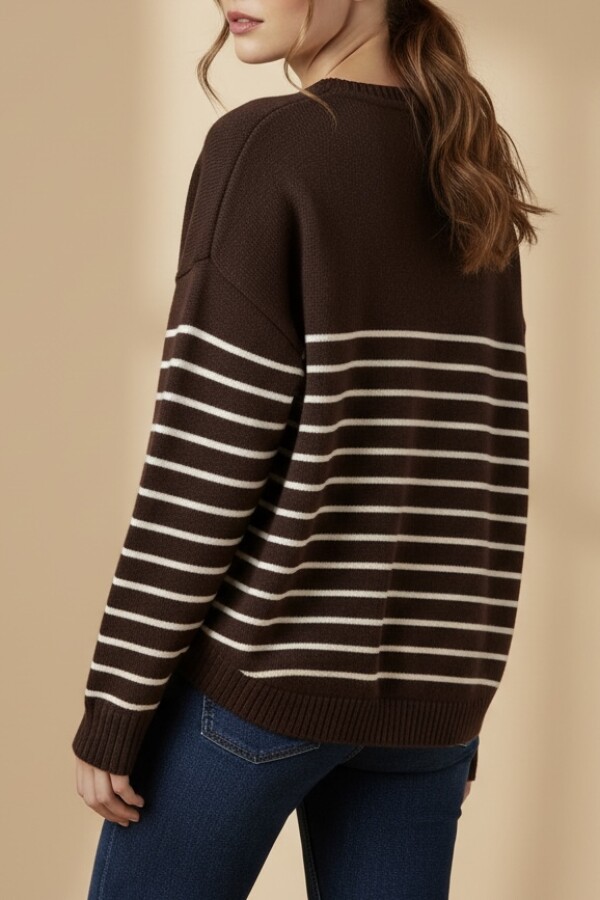 Sweater Rayado Marrón