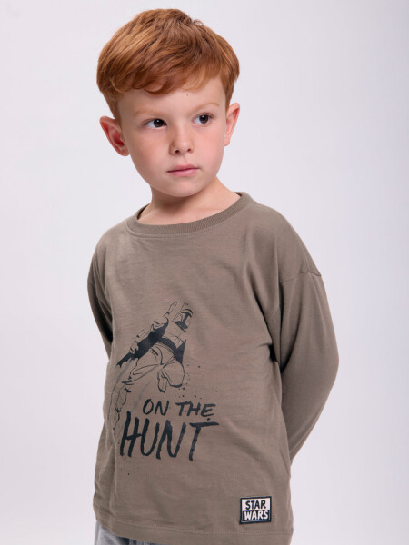 Remera estampada Beige