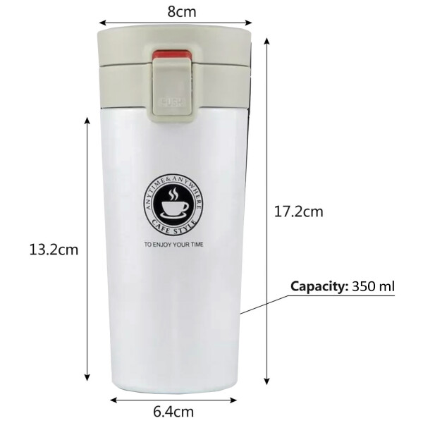 Vaso Térmico Para Cafe Y Te 350ml BLANCO