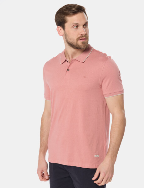 REMERA POLO JERSEY RAYADA Coral