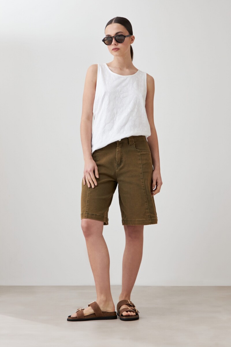 Musculosa con puff print - blanco 