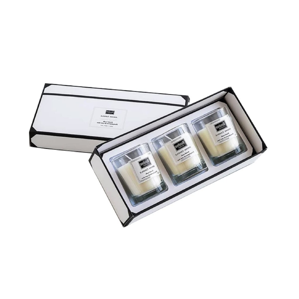 SET 3 VELAS AROMATICAS EN FRASCO 5x6CM BLANCO/ROSA 