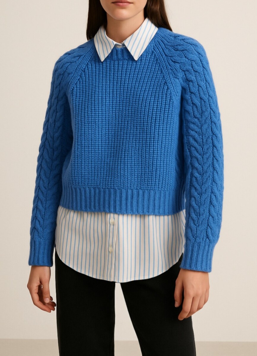 Sweater Labrado - Añil 