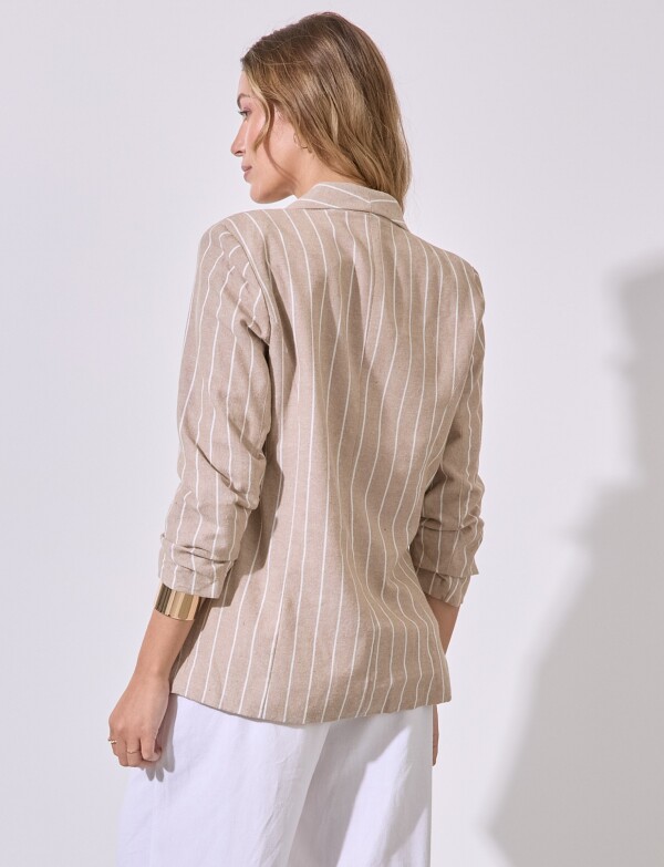 Blazer Lino Lineas BEIGE/MULTI