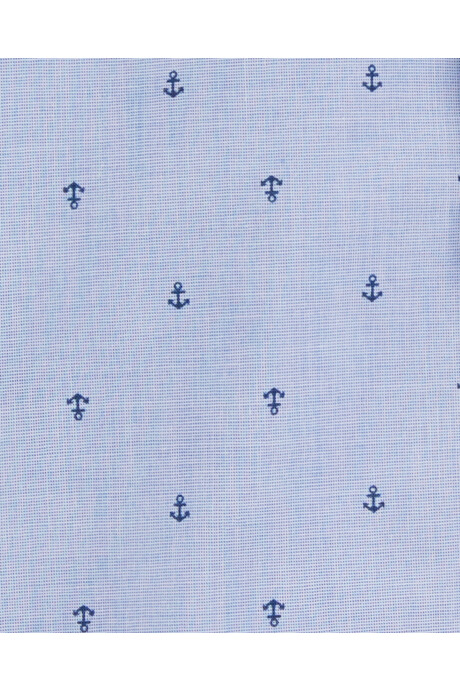 Monito corto de algodón, tipo camisa, diseño anclas Sin color