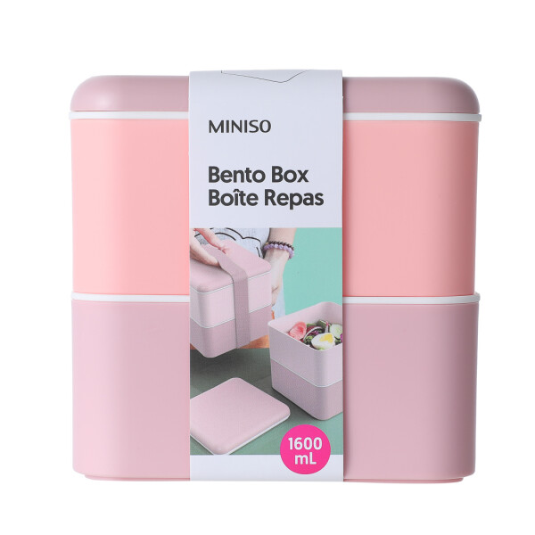 Bento box doble piso rosa