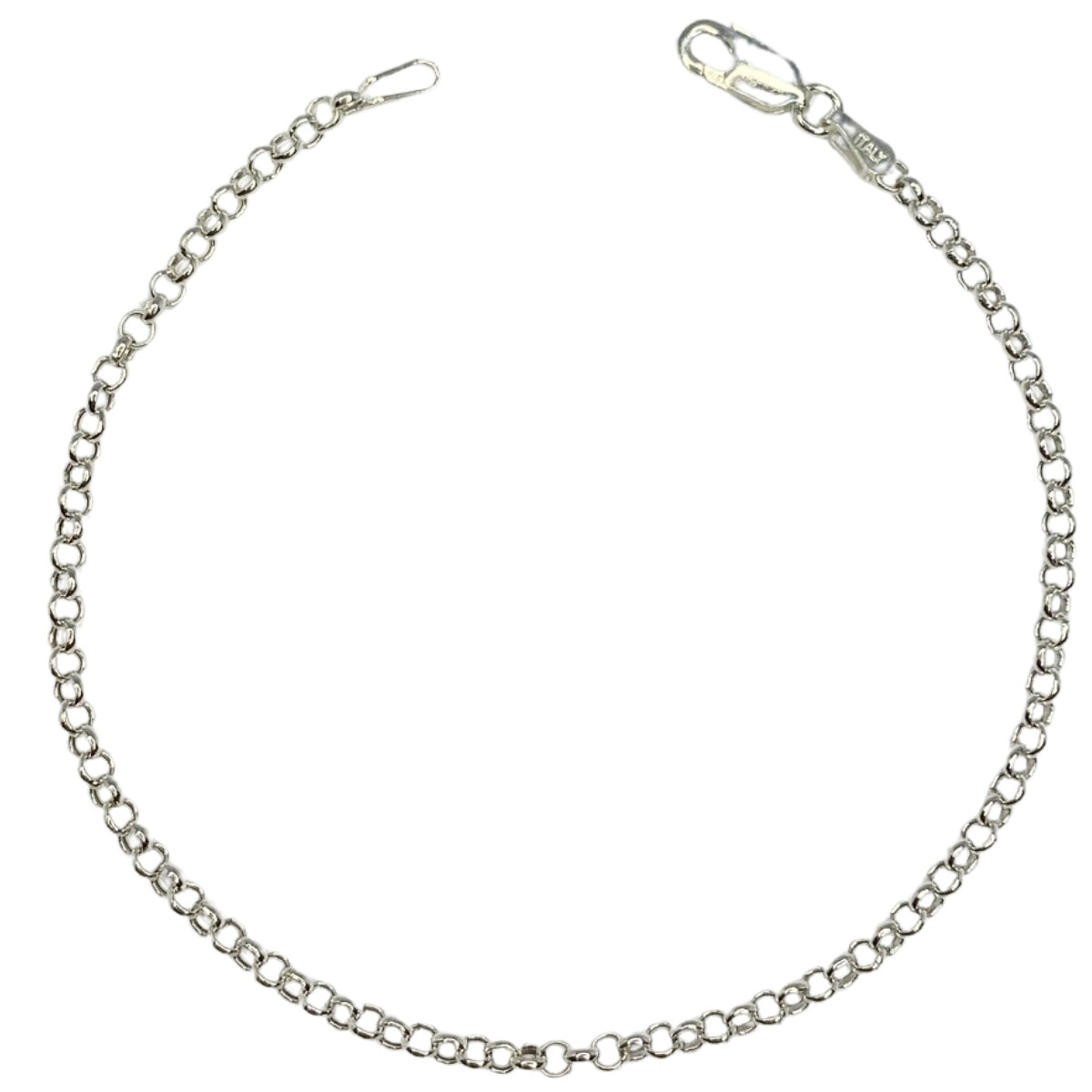 PULSERA DE PLATA FORCE REDONDEADO , LARGO 19CM 