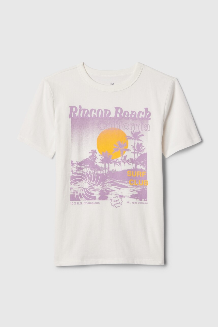 Remera Gràfico Manga Corta Niño New Off White Opt1