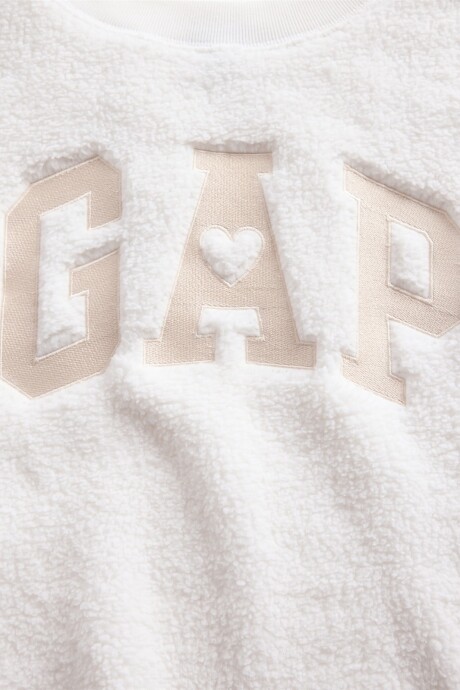 Buzo Corderito Logo Gap Mujer New Off White